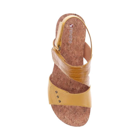 Revere Grenada Wedge - Mustard French/Croc