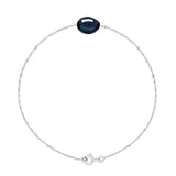 Bracelet Baroque Baroque Freshwater Pearl Black Sterling Silver 8-9mm