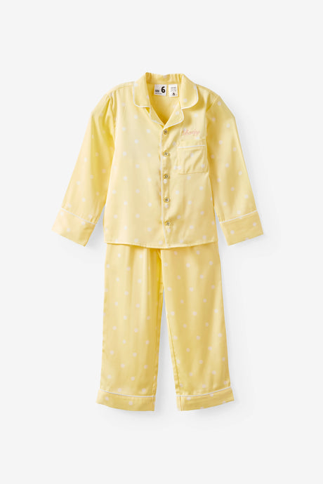 Cotton On Kids Lullaluxe Long Sleeve Pj Set - Baby Yellow/Aria Spot