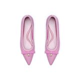 Parisian Pearl Bow Kitten Heels - Pink