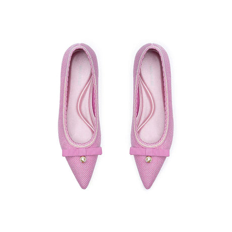 Parisian Pearl Bow Kitten Heels - Pink
