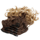 2Pcs Two Tone Ombre High Grade Brown Curly Hair 7Piece 16Clips 24" Hair Extension04 2X