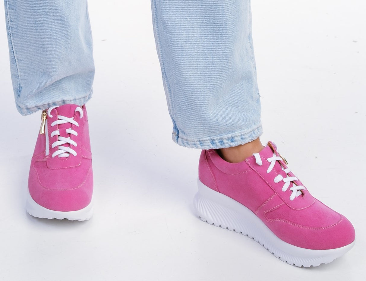 Bosccolo Womens Sneakers With Zipper - Pink