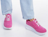 Bosccolo Womens Sneakers With Zipper - Pink