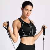 Racerback Wireless Full Coverage Sports Bra - Black
