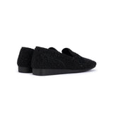 Versatile Soft Sole Slip On Tweed Loafers - Black