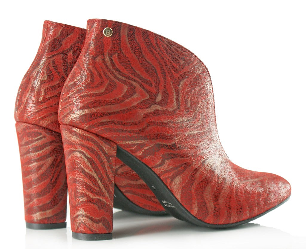 Bosccolo Womens Heel Boots Zebra - Red