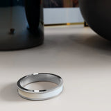 Bullion Gold Ceres Timeless Ring White Enamel Ring in Silver