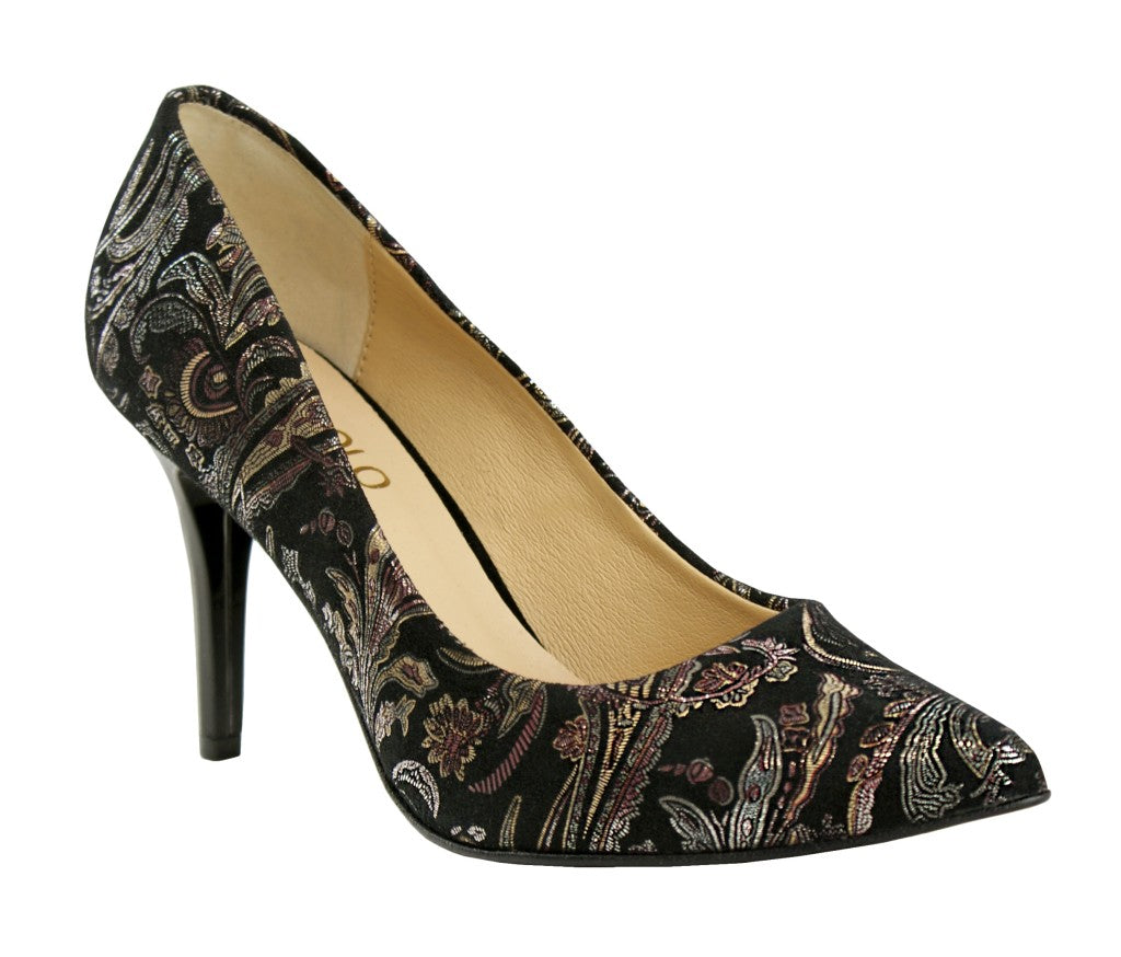 Bosccolo Womens High Heels - Black / Brocade
