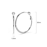 Bullion Gold Semi Flattened Hoop Earrings 30mm