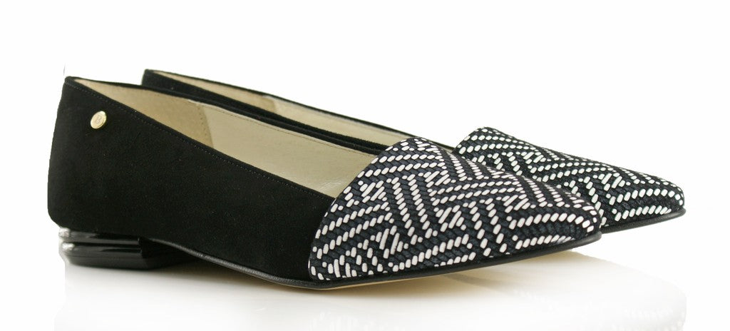 Bosccolo Womens Ballerina - Black Suede