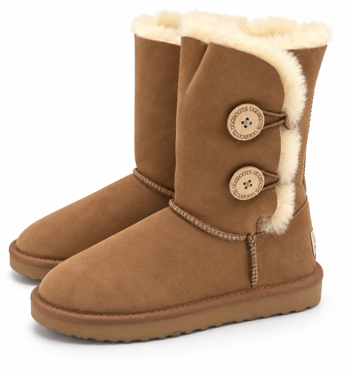 Australian Leather Ugg 2Button Classic Short - Chestnut - AU10