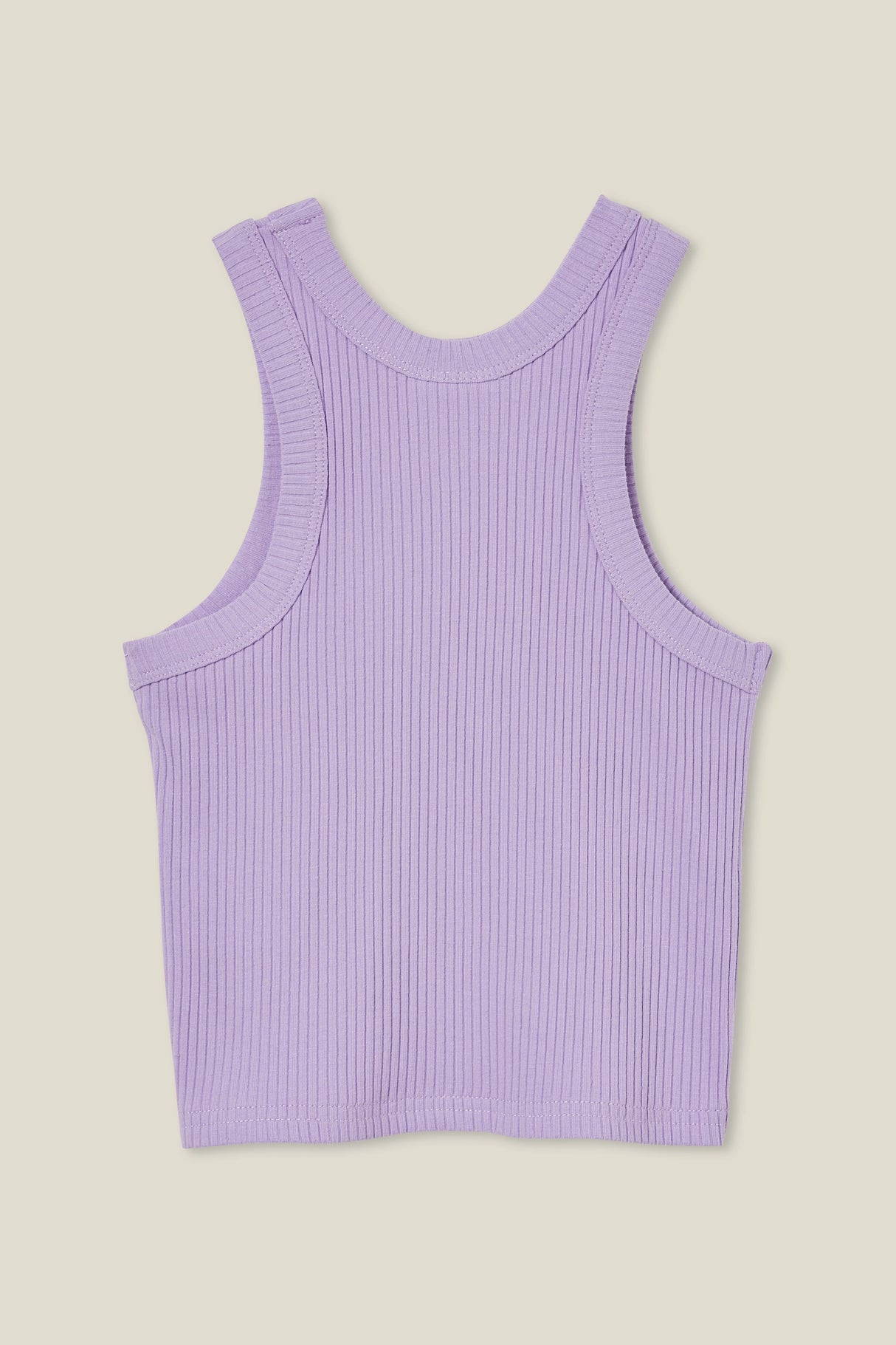 Cotton On Kids Girls Fitted Essential Tank - Lilac Drop Rib