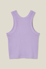 Cotton On Kids Girls Fitted Essential Tank - Lilac Drop Rib