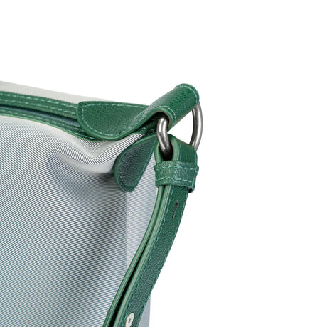 BAMEI Large Capacity Water-Resistant Nylon Handbag with Genuine Leather Trim - Green