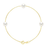 Manufacture Royale Bracelet 3 Pearl Freshwater Pearl White Gold Vermeil