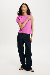 Cotton On Women's 90 S Baby Tee - Magenta Haze