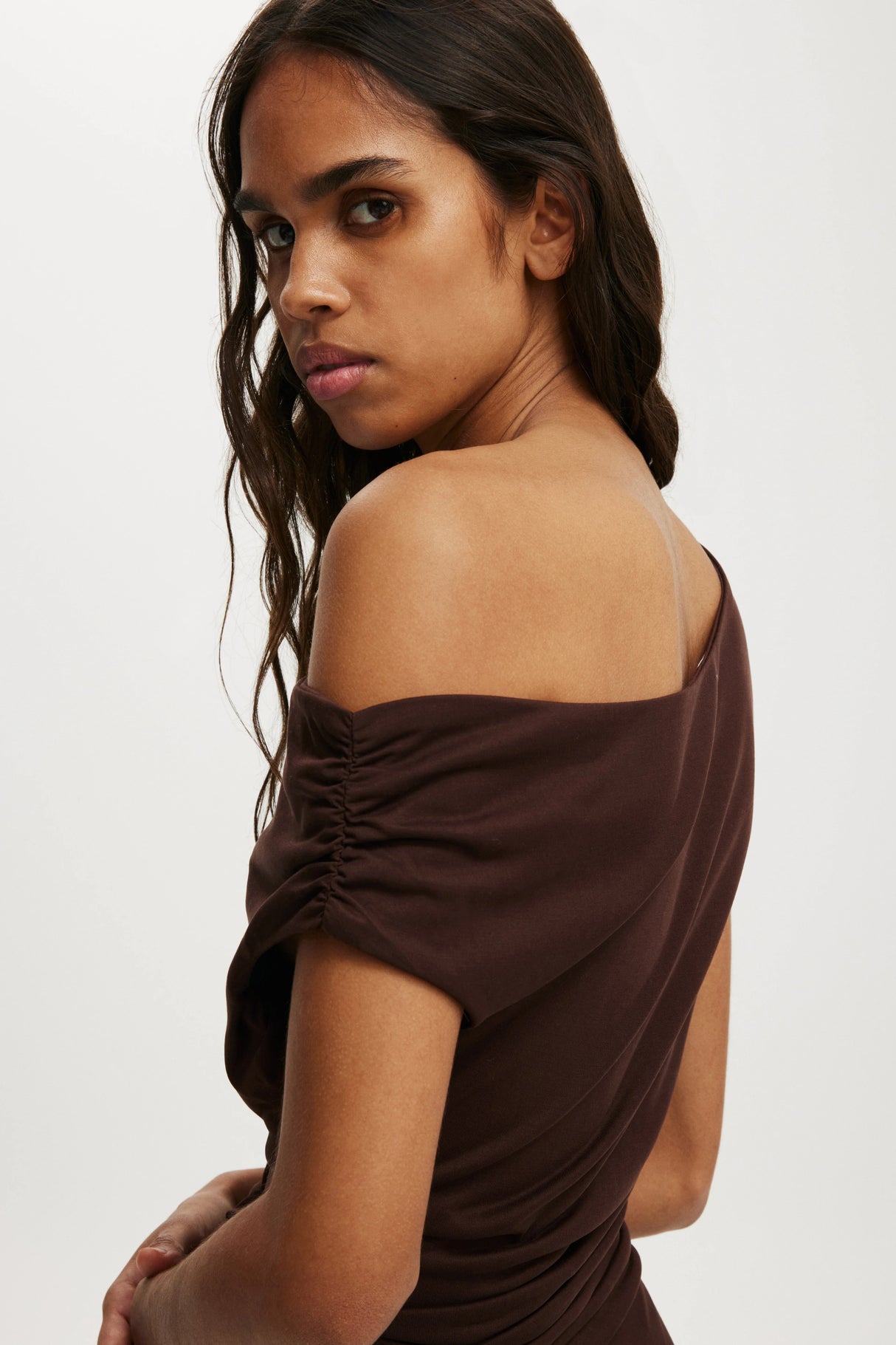Cotton On Women's Sandy Asymmetric Mini Dress - Dark Oak