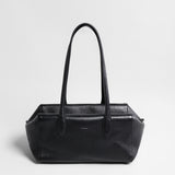 Soft Leather Boston Shoulder Bag - Black