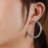 Bullion Gold Erica White Gold Hoop Earrings 20mm
