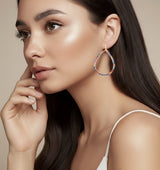 Liv Oliver 18K Gold Multi Color Pear Drop Statement Earrings