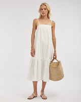 Amelius Zadie Poplin Midi Dress - White