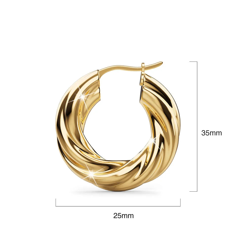 Bullion Gold Celia Rope Twisted Hoop Earrings