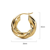Bullion Gold Celia Rope Twisted Hoop Earrings