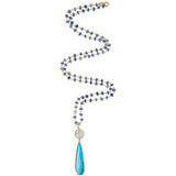 Liv Oliver 18K Gold Sapphire & Pearl Y Necklace