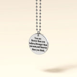 Bullion Gold Brave Inscriptions Pendant Necklace