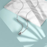Bullion Gold Initials Brick Alphabet Letter Necklace White Gold Layered Steel Jewellery
