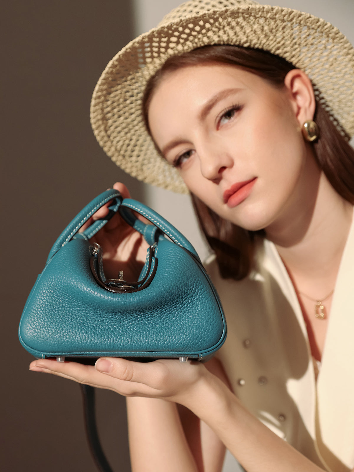 Solano Top-Grain TC Leather Shoulder Bag - Teal
