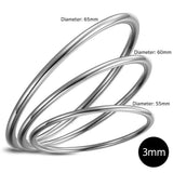 Bullion Gold Solid Golf Bangle 3mm Rhodium Layered