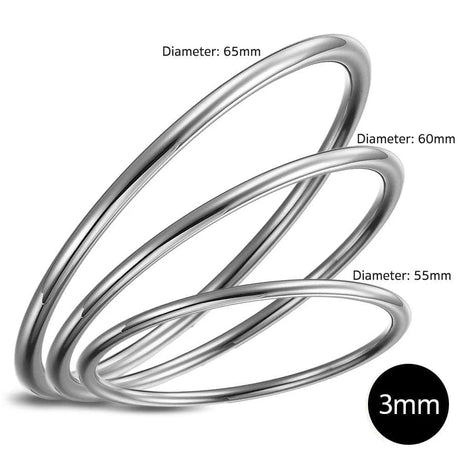 Bullion Gold Solid Golf Bangle 3mm Rhodium Layered