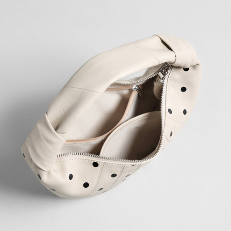 Polka Dot Dumpling Bag - Ivory