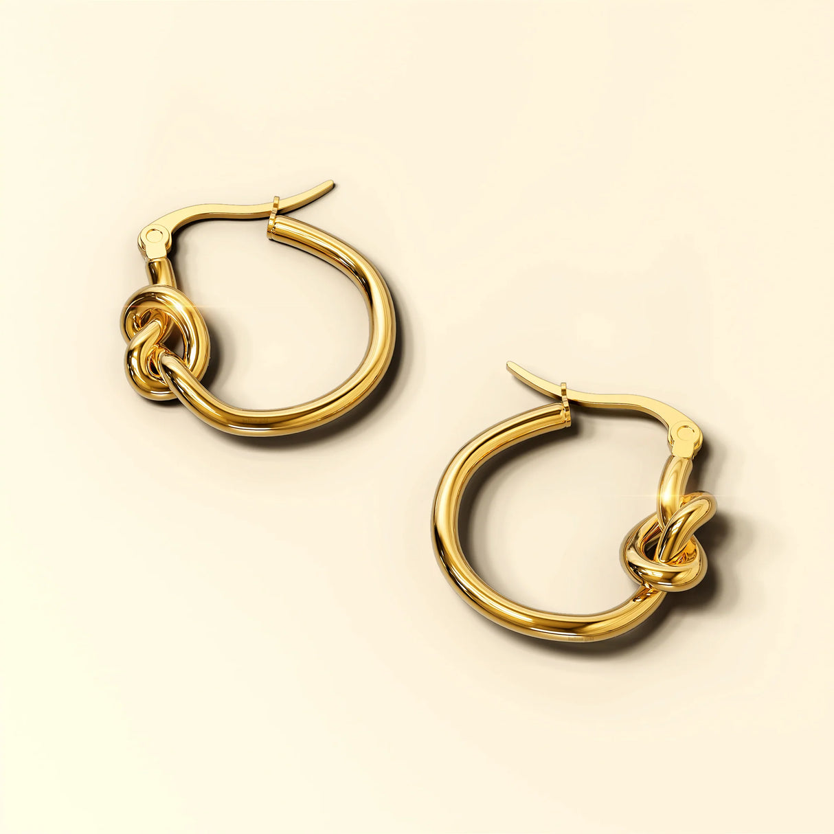 Bullion Gold Golden Knot Hoop Earrings Extra Large