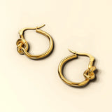 Bullion Gold Golden Knot Hoop Earrings Extra Large