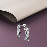 Krystal Couture Intertwined White Gold Stud Earrings Embellished with SWAROVSKI Crystals