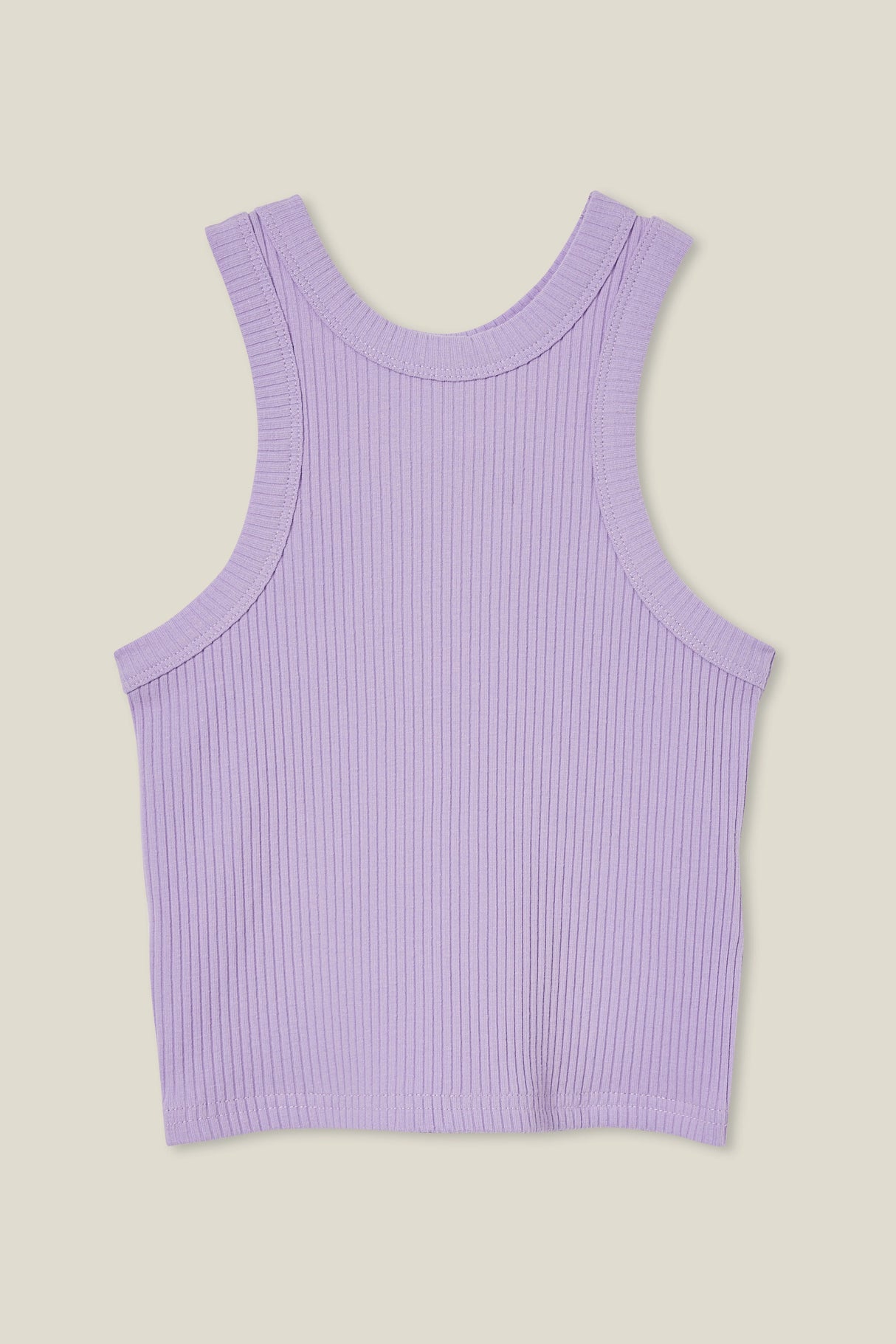 Cotton On Kids Girls Fitted Essential Tank - Lilac Drop Rib