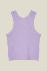 Cotton On Kids Girls Fitted Essential Tank - Lilac Drop Rib