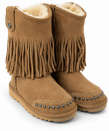 Australian Leather Ugg Classic Short Fringe Stud - Chestnut - AU4