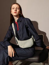 Luna Denim Crescent Shoulder Bag - Denim
