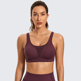 Gentle Comfort High Impact Padded Sports Bra - Maroon
