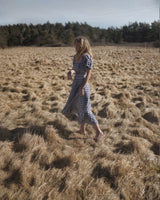 Amelius Mallee Linen Gingham Crop Top - Navy Check
