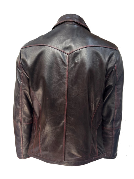 Mens Leather Jacket in Pepsi