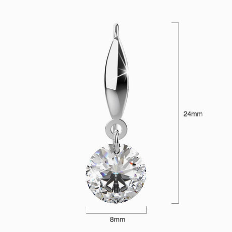 Solid 925 Sterling Silver Meru Hook Earrings