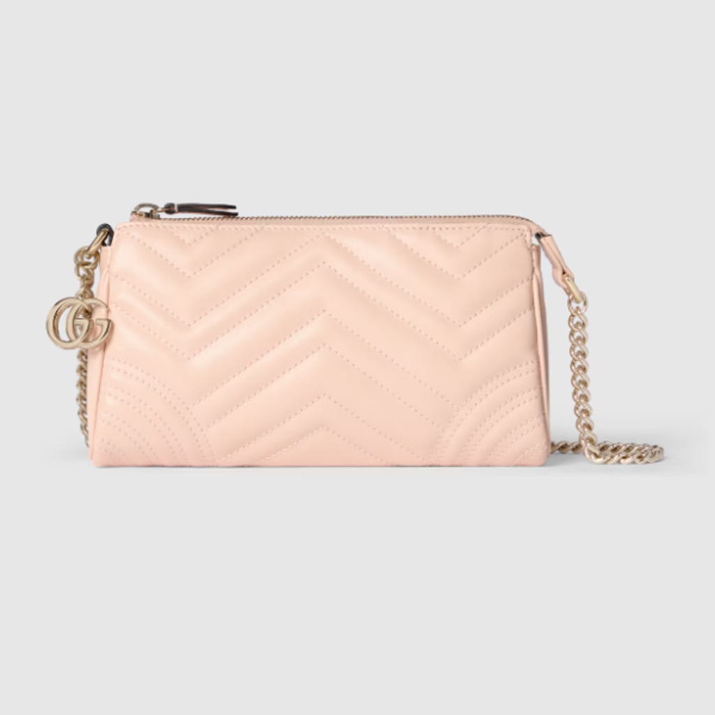 Gucci Quilted Leather Marmont Shoulder Bag - Pink