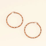 Bullion Gold Fem Hammered Hoop Earrings 60mm