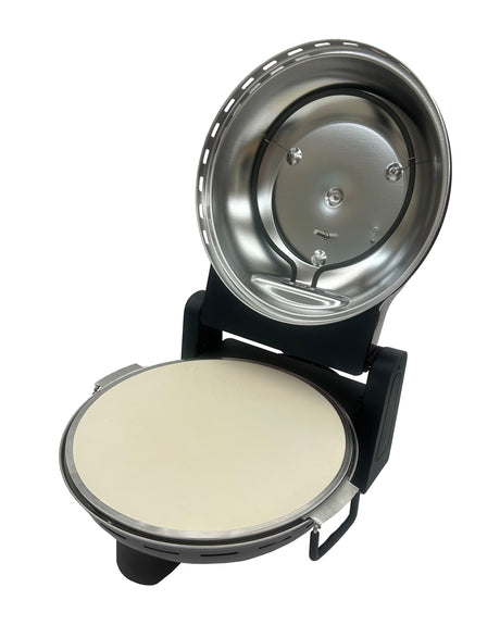 TODO 1400W Electric Pizza Maker Pizza Oven 30cm Ceramic Stone Plate 420A„ƒ Temperature - Black
