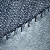 Textured Denim-Style Woven Hobo Tote Bag - Denim
